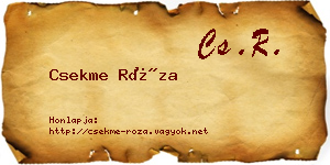 Csekme Róza névjegykártya